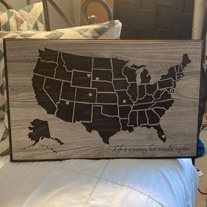 Couple travel pin board